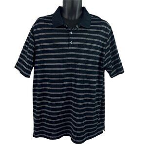 Nike Tiger Woods Collection Dri Fit Polo Golf Shirt Mens Large Black Stripe